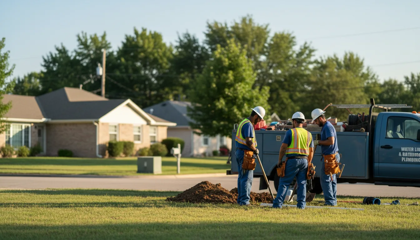 Residential water line and bathroom plumbing service in Riverdale, MI